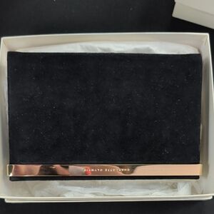 Charlotte Olympia Black Clutch with Gold Detail